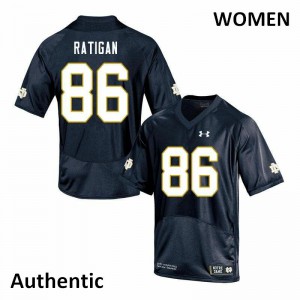 #86 Conor Ratigan Notre Dame Women's Authentic Football Jersey Navy