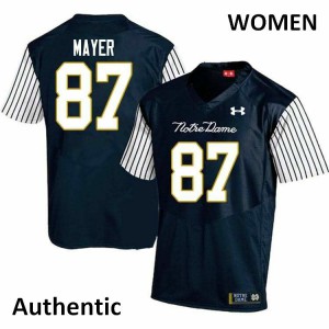 #87 Michael Mayer Notre Dame Women's Alternate Authentic Official Jerseys Navy Blue