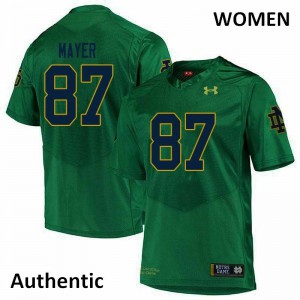 #87 Michael Mayer Notre Dame Women's Authentic NCAA Jersey Green