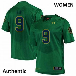 #9 Cam Hart University of Notre Dame Women's Authentic University Jersey Green