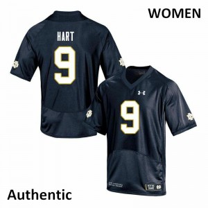 #9 Cam Hart Irish Women's Authentic NCAA Jersey Navy