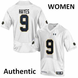#9 Daelin Hayes University of Notre Dame Women's Authentic Stitch Jersey White