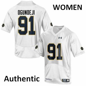 #91 Adetokunbo Ogundeji Irish Women's Authentic Official Jerseys White