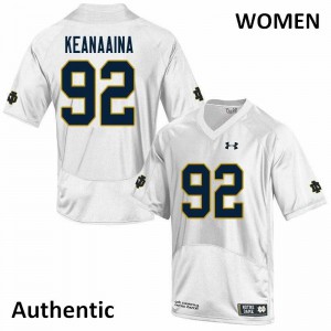 #92 Aidan Keanaaina UND Women's Authentic High School Jerseys White
