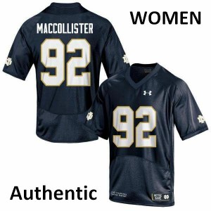 #92 Jonathon MacCollister University of Notre Dame Women's Authentic NCAA Jerseys Navy