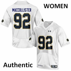 #92 Jonathon MacCollister University of Notre Dame Women's Authentic Football Jersey White