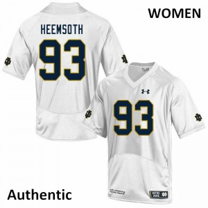 #93 Zane Heemsoth UND Women's Authentic Stitch Jerseys White