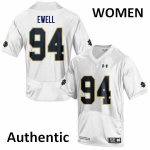 #94 Darnell Ewell UND Women's Authentic Stitched Jersey White
