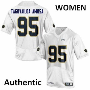 #95 Myron Tagovailoa-Amosa Irish Women's Authentic Alumni Jersey White