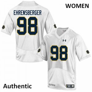 #98 Alexander Ehrensberger Notre Dame Women's Authentic High School Jerseys White