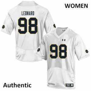 #98 Harrison Leonard Fighting Irish Women's Authentic Football Jerseys White