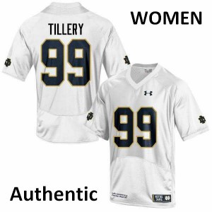 #99 Jerry Tillery University of Notre Dame Women's Authentic University Jerseys White