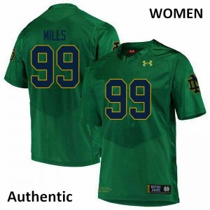 #99 Rylie Mills UND Women's Authentic University Jerseys Green