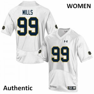 #99 Rylie Mills Fighting Irish Women's Authentic Embroidery Jersey White