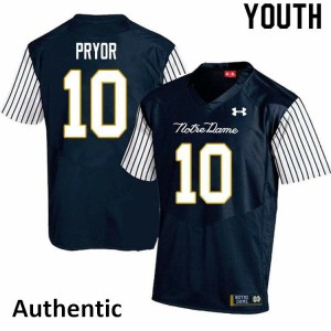 #10 Isaiah Pryor University of Notre Dame Youth Alternate Authentic University Jerseys Navy Blue