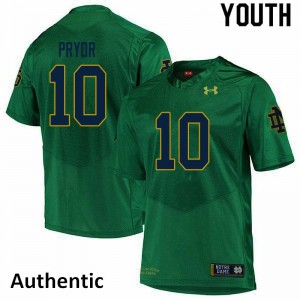 #10 Isaiah Pryor University of Notre Dame Youth Authentic NCAA Jerseys Green