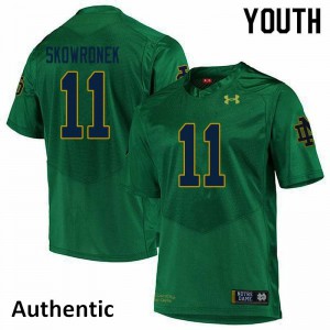 #11 Ben Skowronek Notre Dame Fighting Irish Youth Authentic NCAA Jerseys Green