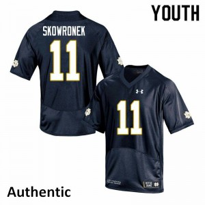 #11 Ben Skowronek University of Notre Dame Youth Authentic Embroidery Jersey Navy