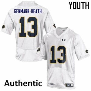 #13 Jordan Genmark-Heath Notre Dame Youth Authentic Stitched Jerseys White