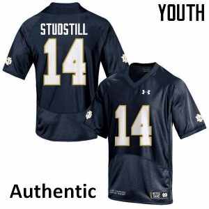 #14 Devin Studstill University of Notre Dame Youth Authentic University Jerseys Navy Blue