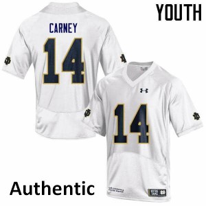#14 J.D. Carney Notre Dame Youth Authentic Football Jerseys White