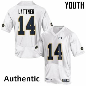 #14 Johnny Lattner UND Youth Authentic University Jerseys White