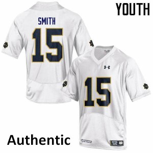 #15 Cameron Smith Irish Youth Authentic Football Jerseys White