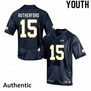 #15 Isaiah Rutherford Notre Dame Youth Authentic Stitch Jerseys Navy