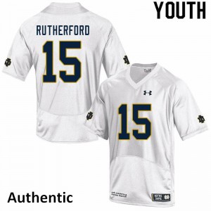 #15 Isaiah Rutherford University of Notre Dame Youth Authentic University Jerseys White