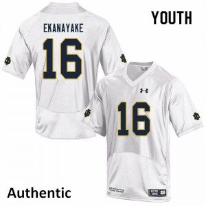 #16 Cameron Ekanayake UND Youth Authentic Football Jersey White
