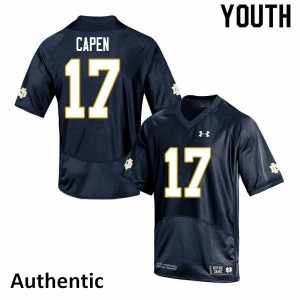 #17 Cole Capen University of Notre Dame Youth Authentic Official Jerseys Navy