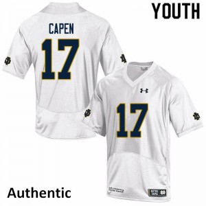#17 Cole Capen Fighting Irish Youth Authentic Official Jersey White