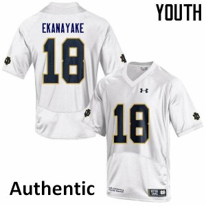 #18 Cameron Ekanayake Irish Youth Authentic NCAA Jerseys White