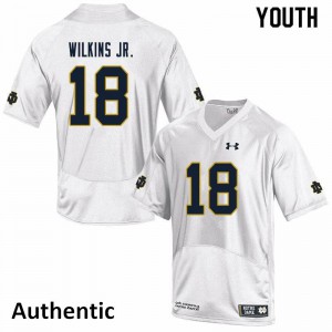 #18 Joe Wilkins Jr. University of Notre Dame Youth Authentic Player Jerseys White