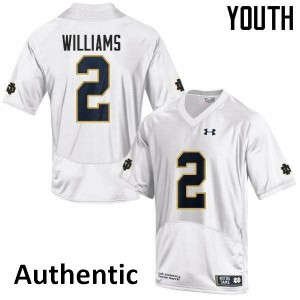 #2 Dexter Williams Fighting Irish Youth Authentic Football Jersey White