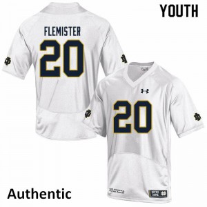 #20 C'Borius Flemister UND Youth Authentic Stitch Jerseys White