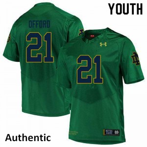 #21 Caleb Offord Notre Dame Youth Authentic University Jersey Green