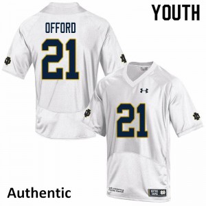 #21 Caleb Offord University of Notre Dame Youth Authentic Alumni Jersey White