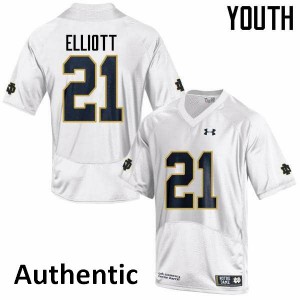 #21 Jalen Elliott UND Youth Authentic University Jerseys White
