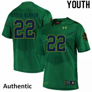 #22 Kendall Abdur-Rahman Fighting Irish Youth Authentic Player Jersey Green