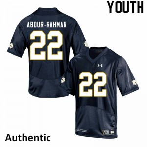 #22 Kendall Abdur-Rahman Notre Dame Youth Authentic Stitched Jersey Navy
