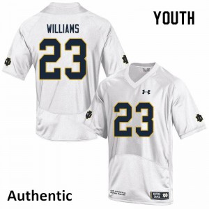 #23 Kyren Williams Notre Dame Youth Authentic Stitch Jersey White
