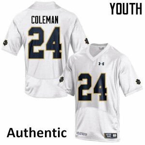 #24 Nick Coleman UND Youth Authentic Stitched Jerseys White