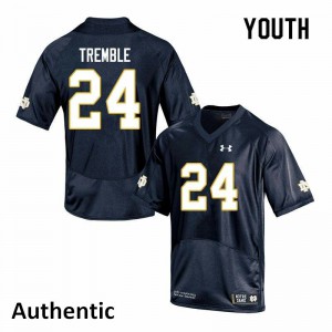 #24 Tommy Tremble University of Notre Dame Youth Authentic Football Jerseys Navy