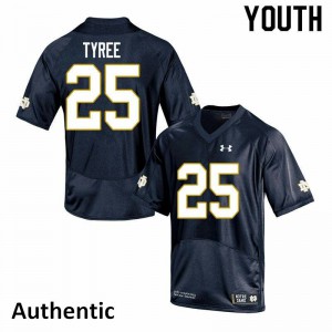 #25 Chris Tyree UND Youth Authentic Official Jerseys Navy
