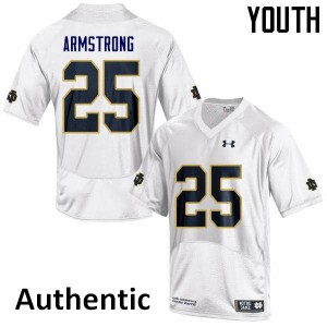 #25 Jafar Armstrong Notre Dame Fighting Irish Youth Authentic Alumni Jerseys White