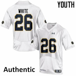 #26 Ashton White Fighting Irish Youth Authentic Football Jerseys White