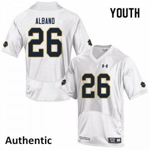 #26 Leo Albano Notre Dame Fighting Irish Youth Authentic Official Jersey White