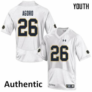 #26 Temitope Agoro Fighting Irish Youth Authentic Embroidery Jerseys White