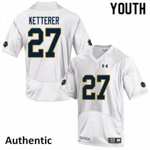 #27 Chase Ketterer University of Notre Dame Youth Authentic College Jersey White